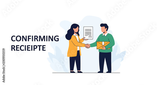 Delivery confirmation a modern illustration of a package handover