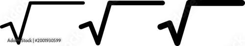 Three square root mathematical symbols