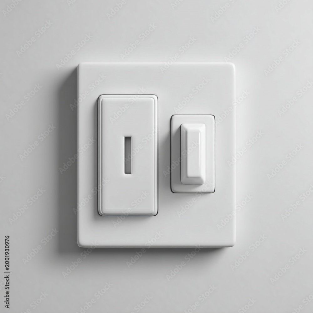 Fototapeta premium Modern wall light switch and dimmer control panel with smart home electricity interior
