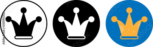 Set of three jester hat icons in different styles