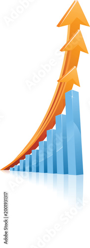 business graph with arrows