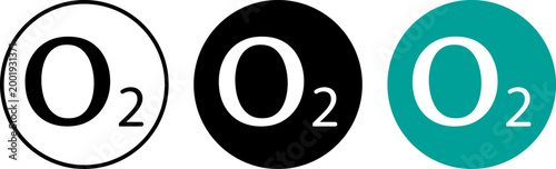Set of o2 oxygen molecule chemical formula icons