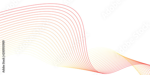 Abstract colorful curved wave lines on light background, flowing gradient stripes with smooth motion, vibrant modern minimal design for digital technology backdrop and creative use