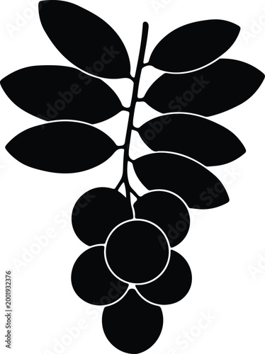 Silhouette vector graphic featuring a bunch of coffee beans design