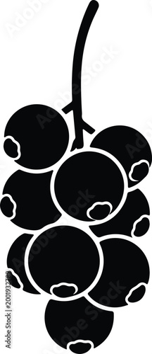 Silhouette vector illustration of a bunch of fresh blackcurrant design