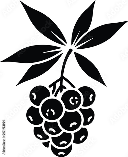 Silhouette vector illustration of a bunch of ripe wild berries design