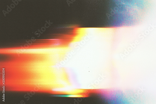 light leaks overlay effect with blur colorful light,retro film distressed flare light leak on black background,abstract analog film burn ray light leak,Leaked camera poster photo effect mockup