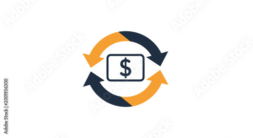 currency exchange icon with arrows and dollar sign