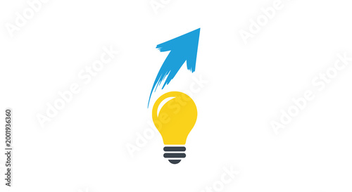 light bulb with upward arrow icon high quality