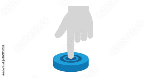 hand pressing button icon in flat design style