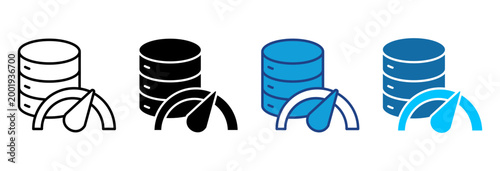 Bandwidth Icon Set Multiple Style Vector Illustration