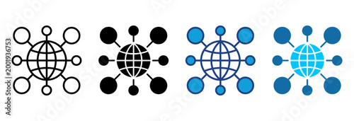 Cyberspace Icon Set Multiple Style Vector Illustration