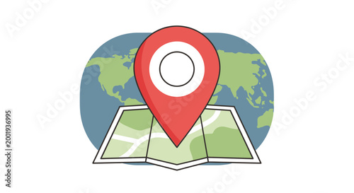 map pin over world map illustration high quality