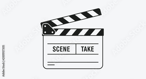 clapperboard icon with black and white stripes