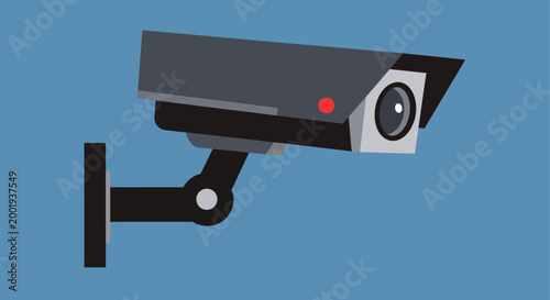 security camera illustration on blue background high quality