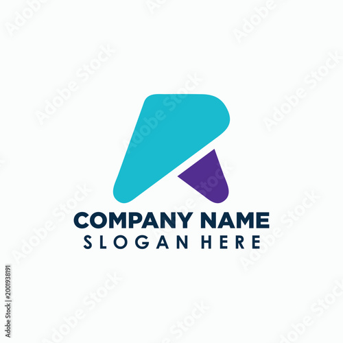 letter R and P logo template, alphabet simple logos