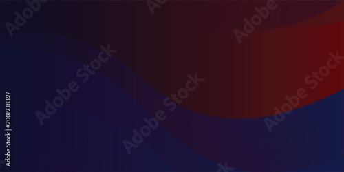 Abstract dark navy blue and deep red background with elegant fluid waves. Modern minimalist layered design with smooth gradients