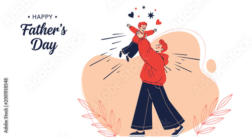 Father's Day, Happy Father's Day, Family Love, Vector Illustration, Gift Ideas, Greeting Cards