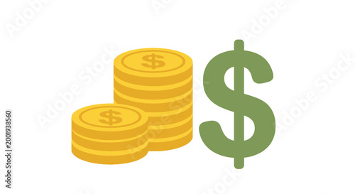 stacked coins with dollar sign icon high quality