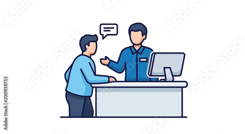 customer service interaction at counter high quality professional