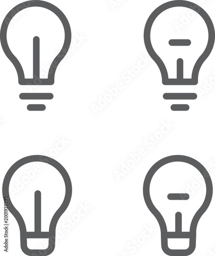 Light bulb icon set. Lamp icons. Idea light bulb symbol collection. light bulb represents ideas and innovation. 
