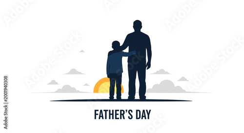 Father's Day, family, father and child, silhouette, sunset