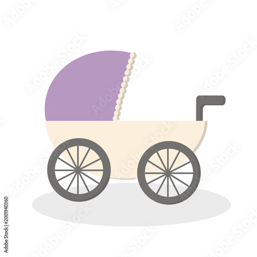 Cute baby stroller illustration. Ideal for parenting, childcare, newborn concept and baby product designs.