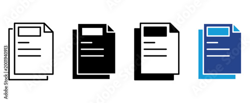 Obraz na plátně Document and paper copy icon set for office and business administration