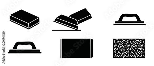 Construction Trowel and Float Icons Set, Masonry Tools Vector Collection for Building and Plastering Work, Flat Minimalist Style Silhouettes for Industrial Repair, Renovation, and Home Improvement Des