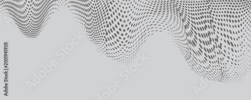 Grain wavy background. Dot stipple wave, black noise dotted line with sand texture and grainy effect. Mountain, dessert, dune, water landscape. Abstract vector illustration.