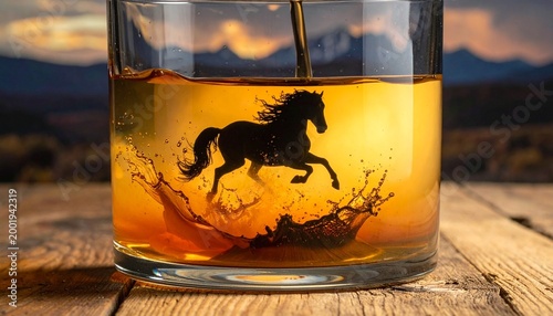 Horse Silhouette Whiskey Motion