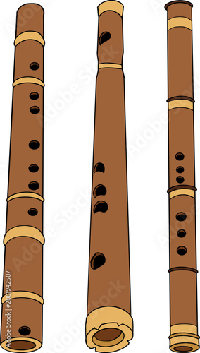 Hand drawn colored illustration featuring a collection of detailed musical objects. Isolated elements with high texture and stippling, suitable for design, prints, branding.