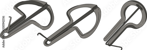 Hand drawn colored illustration featuring a collection of detailed musical objects. Isolated elements with high texture and stippling, suitable for design, prints, branding.