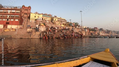 Early morning at the Ganges river in Varanasi, India