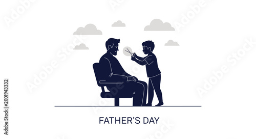 Father's Day, gift giving, family love, icon, silhouette