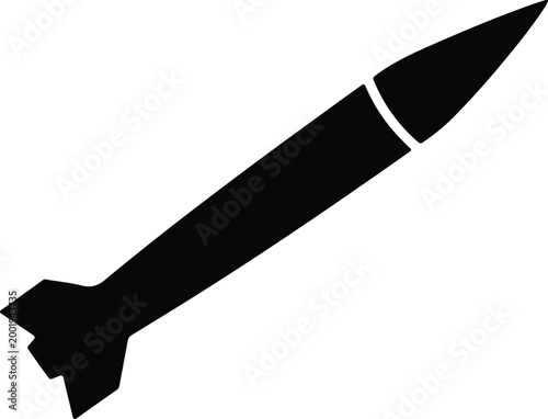Silhouette vector of a military missile for your creative design