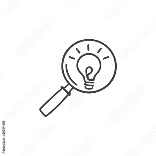 Magnifying Glass With Light Bulb