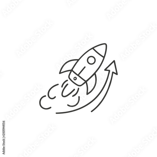 Rocket Launching Upward Arrow