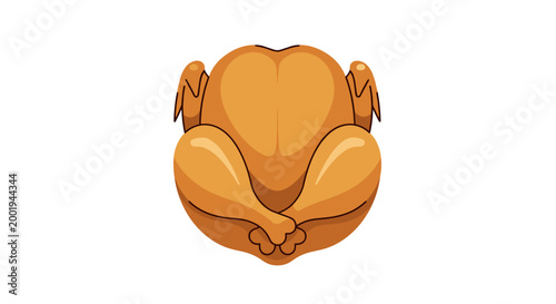 A beautifully rendered illustration of a whole roasted chicken, presented in a warm golden-brown hue, ready to be served as a delicious and comforting meal.