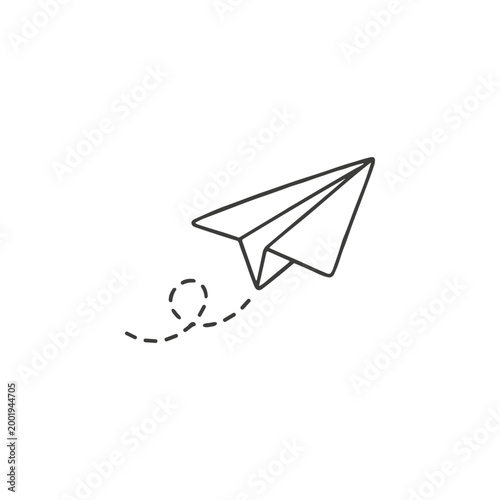 Paper Airplane Flying Simple Icon