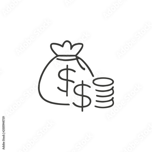 Money Bag and Coins Icon