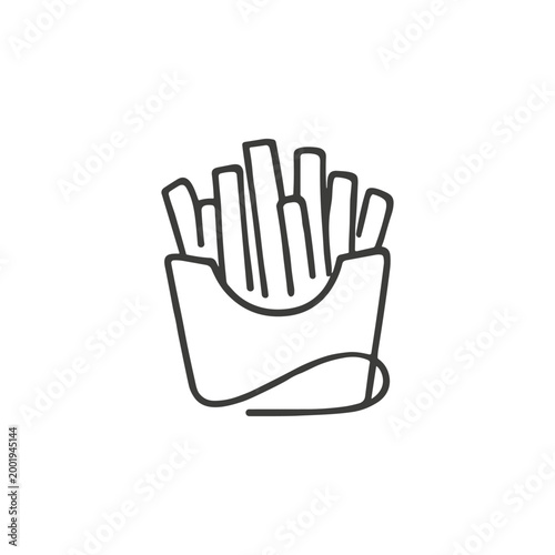 French Fries Line Art Icon