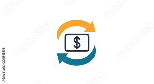 currency exchange icon with dollar sign and arrows