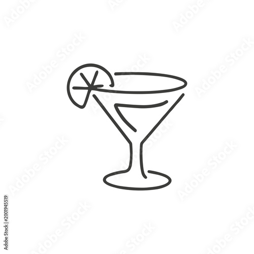 Martini Glass Line Art