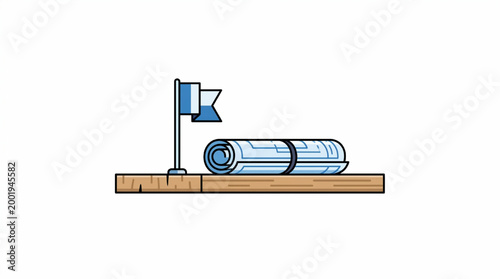 Architectural project plan and measuring tool icon