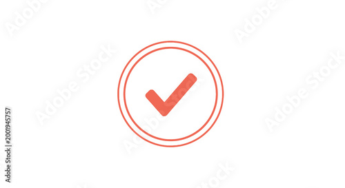 checkmark icon with red tick inside green circle