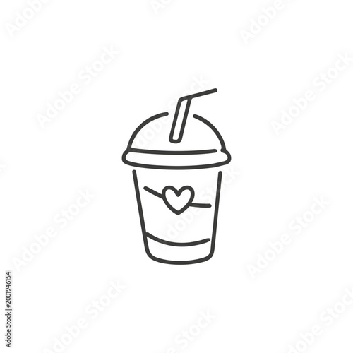 Cute Drink Icon with Heart