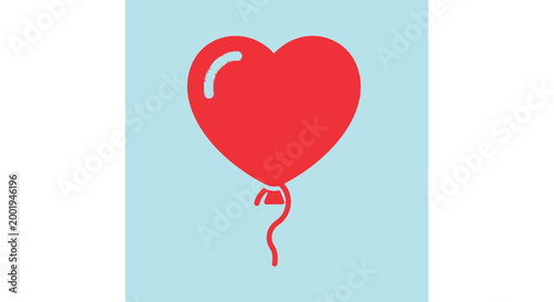 heart shaped balloon with light blue background