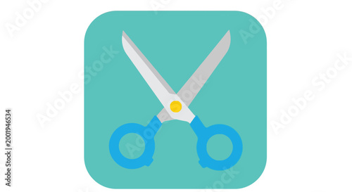 scissors icon on teal background high quality professional