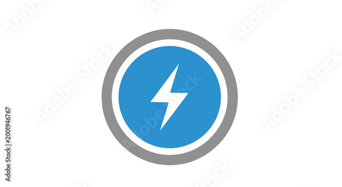 lightning bolt icon in blue circle with gray border